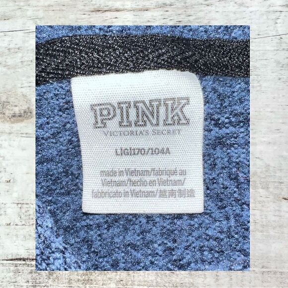 PINK Victoria’s Secret Women’s Navy Blue Hooded Crop Top Size Large - Picture 4 of 5